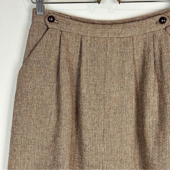 Vintage Pendleton Brown Wool Blazer & Midi Skirt Suit Set S - Picture 11 of 16